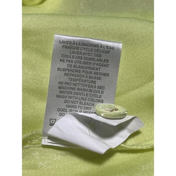 House Of Harlow 1960 Crop Top Sheer Yellow Button-Up Drawstring Shirt Womens M - Picture 6 of 6